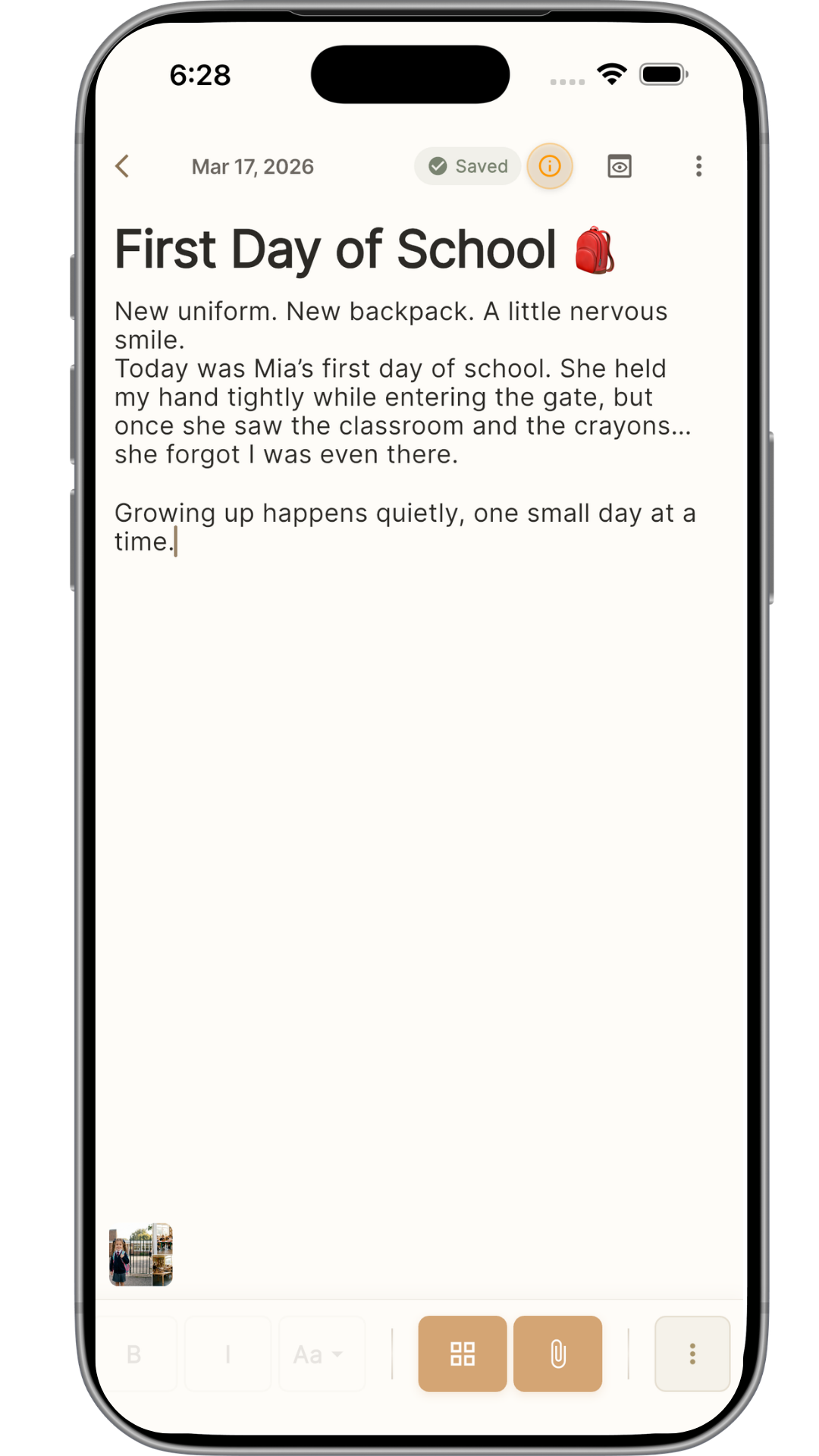 Memory creation editor