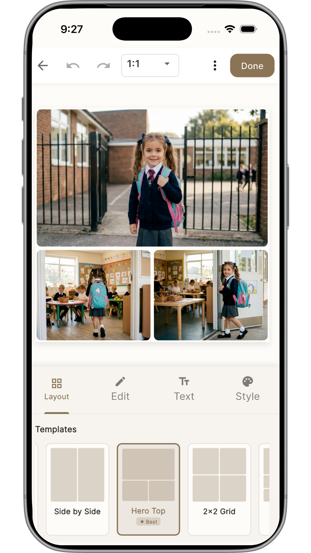 Photo layout collage